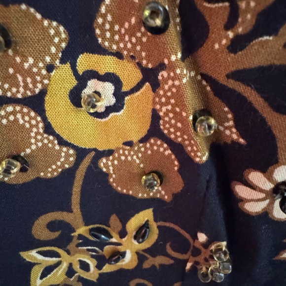 Liz Claiborne Floral Black and Gold Women's Vest 10 Petite - Picture 7 of 9